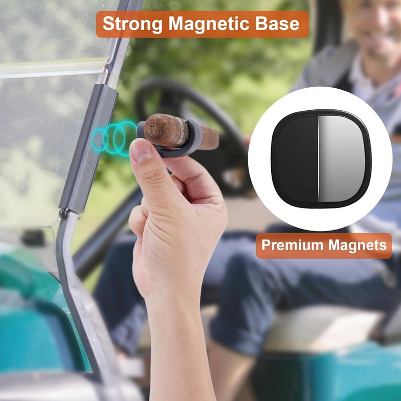 HMAZAE Magnetic Cigar Holder for Golf Cart, 2 Pack Universal Cigar Clip with Strong Magnet, Elasticity Silicone Stogie Accessories for Golfing Fishing Camping, Perfect Gifts for Men (Black) - Image 3